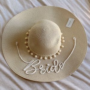 Bride Pom Pom Floppy Hat